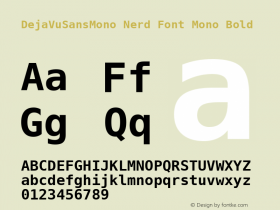 DejaVu Sans Mono Bold Nerd Font Complete Mono Version 2.37 Font Sample