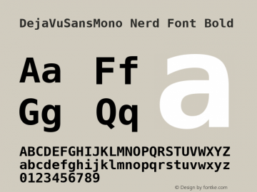 DejaVu Sans Mono Bold Nerd Font Complete Version 2.37 Font Sample