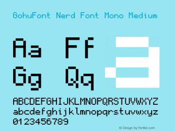 GohuFont Nerd Font Complete Mono Version 001.000;Nerd Fonts 2图片样张