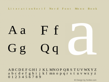 Literation Serif Nerd Font Complete Mono Version 2.00.5 Font Sample