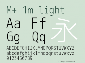 M+ 1m light  Font Sample