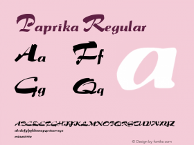 Paprika Regular Altsys Fontographer 3.5  17/01/94 Font Sample