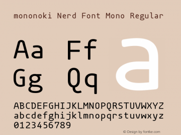 mononoki-Regular Nerd Font Complete Mono Version 1.001 Font Sample