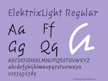 ElektrixLight Regular 001.000 Font Sample
