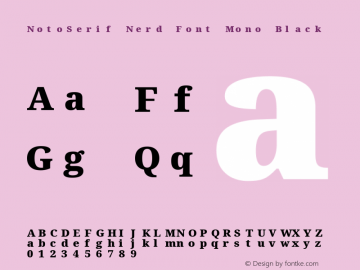 Noto Serif Black Nerd Font Complete Mono Version 2.000;GOOG;noto-source:20170915:90ef993387c0; ttfautohint (v1.7)图片样张