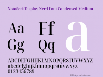 Noto Serif Display Condensed Medium Nerd Font Complete Version 2.000;GOOG;noto-source:20170915:90ef993387c0; ttfautohint (v1.7) Font Sample