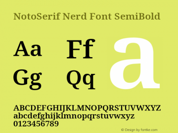 Noto Serif SemiBold Nerd Font Complete Version 2.000;GOOG;noto-source:20170915:90ef993387c0; ttfautohint (v1.7)图片样张