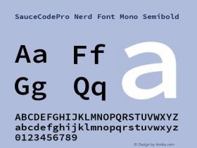 Sauce Code Pro Semibold Nerd Font Complete Mono Version 2.010;PS 1.000;hotconv 1.0.84;makeotf.lib2.5.63406图片样张