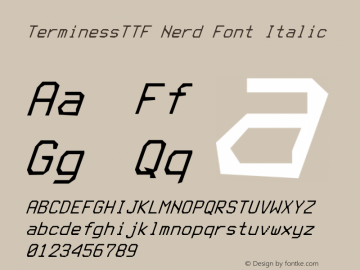 Terminess (TTF) Italic Nerd Font Complete Version 4.40.1;Nerd Fonts 2.图片样张