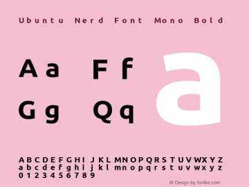 Ubuntu Bold Nerd Font Complete Mono 0.83 Font Sample