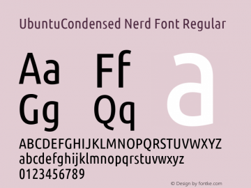 Ubuntu Condensed Nerd Font Complete 0.83图片样张