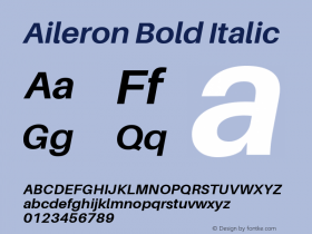 Aileron Bold Italic Version 1.102;PS 001.102;hotconv 1.0.70;makeotf.lib2.5.58329图片样张