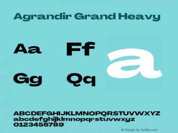 Agrandir Grand Heavy Version 3.000;hotconv 1.0.109;makeotfexe 2.5.65596 Font Sample