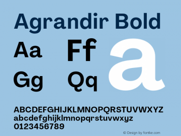 Agrandir Text Bold Version 3.000;hotconv 1.0.109;makeotfexe 2.5.65596 Font Sample