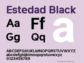 Estedad Black Version 3.000 Font Sample