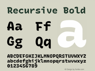 Recursive Mono Casual B Version 1.013 Font Sample