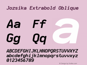 Jozsika Extrabold Oblique 2.1.0 Font Sample