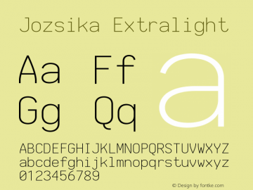 Jozsika Extralight 2.1.0 Font Sample