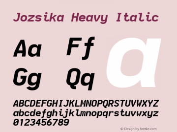 Jozsika Heavy Italic 2.1.0 Font Sample