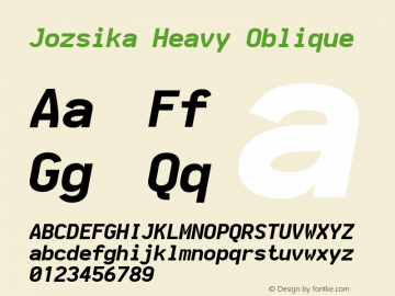 Jozsika Heavy Oblique 2.1.0 Font Sample