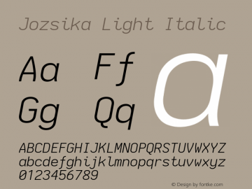 Jozsika Light Italic 2.1.0 Font Sample