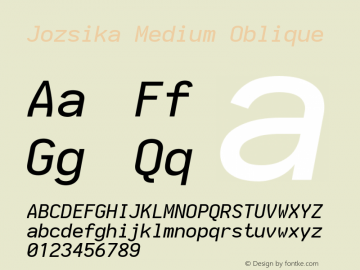 Jozsika Medium Oblique 2.1.0 Font Sample