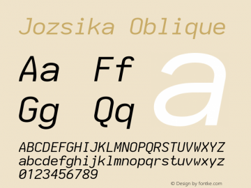 Jozsika Oblique 2.1.0 Font Sample