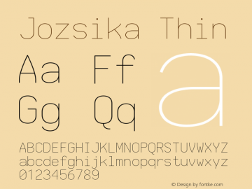 Jozsika Thin 2.1.0 Font Sample