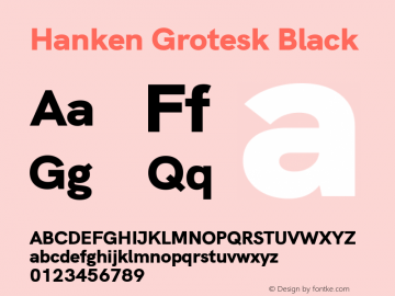 Hanken Grotesk Black Version 2.410 Font Sample