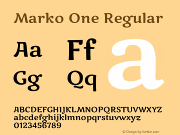 Marko One Version 1.003 Font Sample