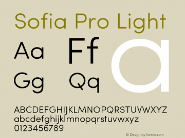 Sofia Pro Light Version 2.000 Font Sample
