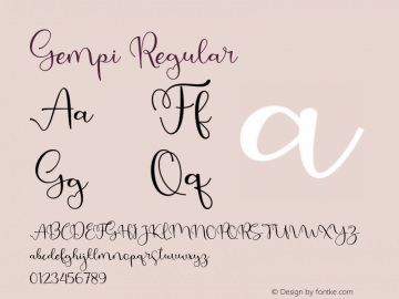 Gempi Version 1.000 Font Sample