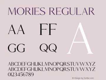 Mories Version 1.00;October 4, 2019;FontCreator 11.5.0.2430 64-bit图片样张