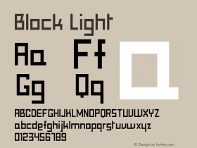 Block Light Version 1.000 Font Sample