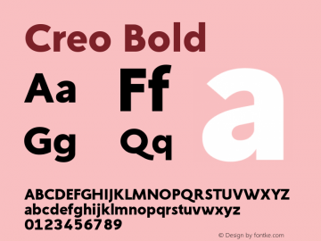 Creo Bold Version 1.00;October 24, 2019;FontCreator 11.5.0.2430 64-bit Font Sample