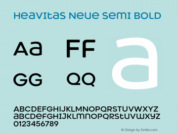 Heavitas Neue Semi Bold Version 1.000;hotconv 1.0.109;makeotfexe 2.5.65596 Font Sample