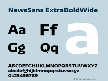 NewsSans ExtraBoldWide Version 1.000 Font Sample