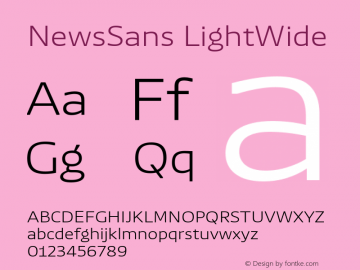 NewsSans LightWide Version 1.000 Font Sample