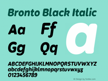 Bronto Black Italic Version 1.001;PS 001.001;hotconv 1.0.70;makeotf.lib2.5.58329图片样张