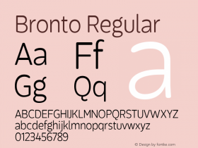 Bronto Version 1.001;PS 001.001;hotconv 1.0.70;makeotf.lib2.5.58329 Font Sample