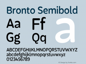 Bronto Semibold Version 1.001;PS 001.001;hotconv 1.0.70;makeotf.lib2.5.58329 Font Sample