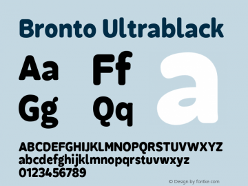 Bronto Ultrablack Version 1.001;PS 001.001;hotconv 1.0.70;makeotf.lib2.5.58329图片样张