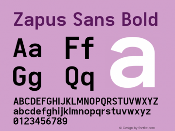 Zapus Sans Bold Version 1.00;November 15, 2019;FontCreator 12.0.0.2547 64-bit图片样张