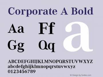 Corporate A Bold Version 1.00 Font Sample