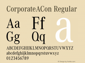 CorporateACon Version 1.00 Font Sample