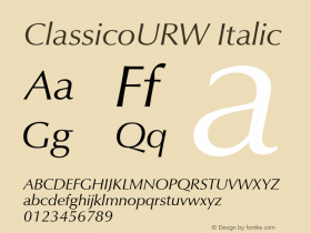 ClassicoURW Italic Version 1.00图片样张