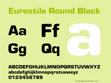 EurostileRound-Black Version 1.000;PS 1.00;hotconv 1.0.57;makeotf.lib2.0.21895 Font Sample