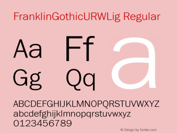 FranklinGothicURWLig Version 1.00 Font Sample