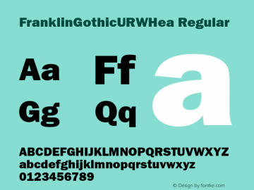 FranklinGothicURWHea Version 1.00 Font Sample