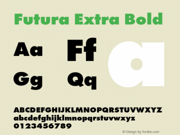 Futura-ExtBol Version 1.000;PS 1.00;hotconv 1.0.57;makeotf.lib2.0.21895图片样张